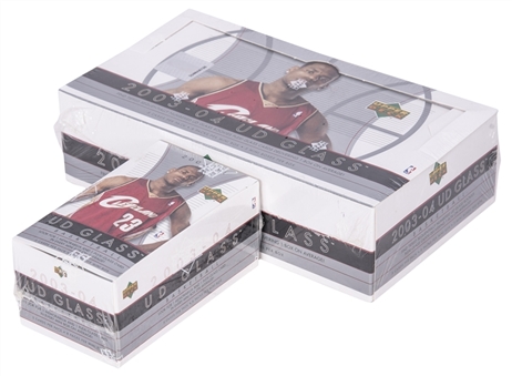 2003-04 Upper Deck Glass Basketball Sealed Hobby Box (24 Packs) Including UD Glass Mini Box (8 Packs) - Possible LeBron James Rookie Card!